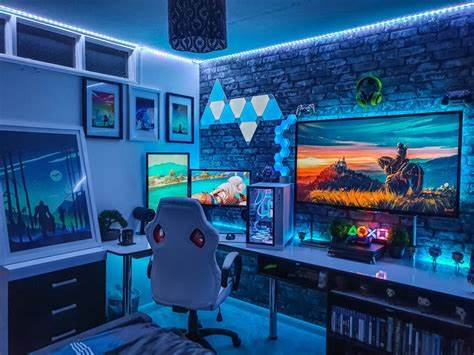 Imagen de una habitación con muchas cosas tecnológicas como ordenadores y gaming para tener una experiencia definitiva.